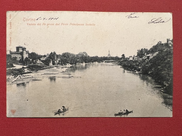 Cartolina - Torino - Veduta del Po presa dal Ponte …