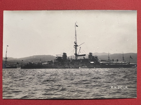 Cartolina Marina Militare - R. N. Sicilia - 1910 ca.