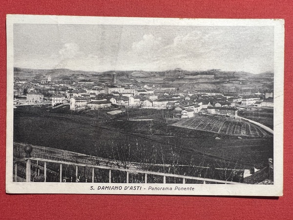 Cartolina - S. Damiano d'Asti - Panorama Ponente - 1955