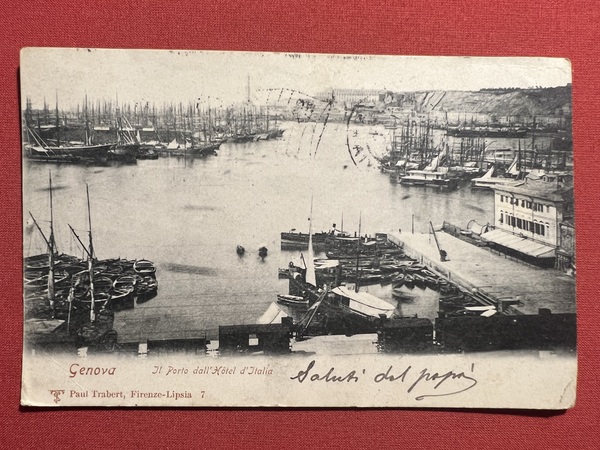 Cartolina - Genova - Il Porto dall'Hotel d'Italia - 1903