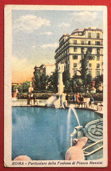 Cartolina - Roma - Particolare della Fontana di Piazza Mazzini …