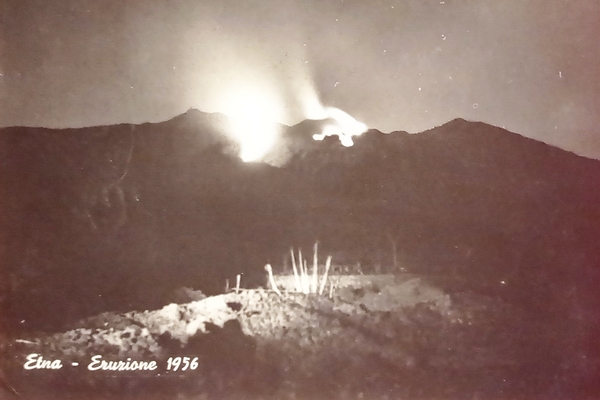 Cartolina - Etna - Eruzione - 1962