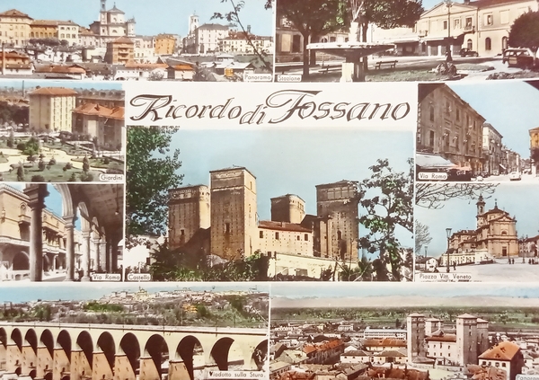 Cartolina - Ricordo di Fossano - Vedute diverse - 1961