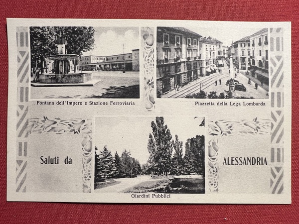 Cartolina - Saluti da Alessandria - Panorama - 1920 ca.