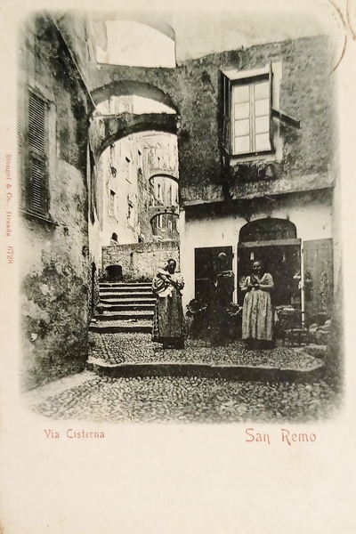 Cartolina - Via Cisterna - Sanremo - 1903