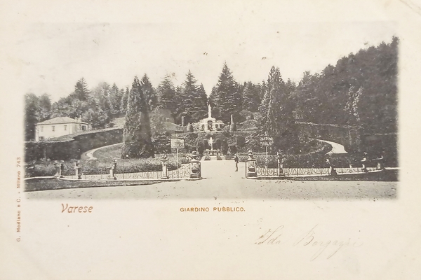 Cartolina - Varese - Giardino Pubblico - 1900