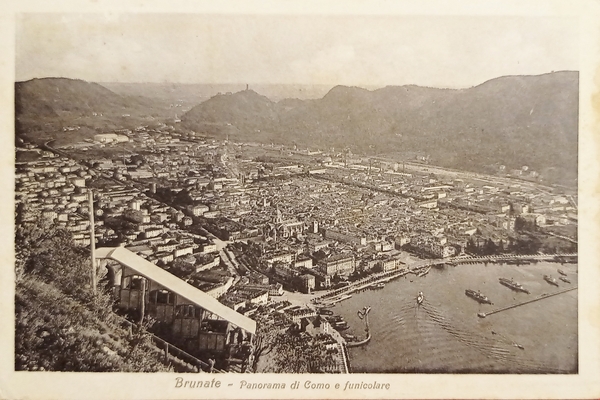 Cartolina - Brunate - Panorama di Como e Funicolare - …