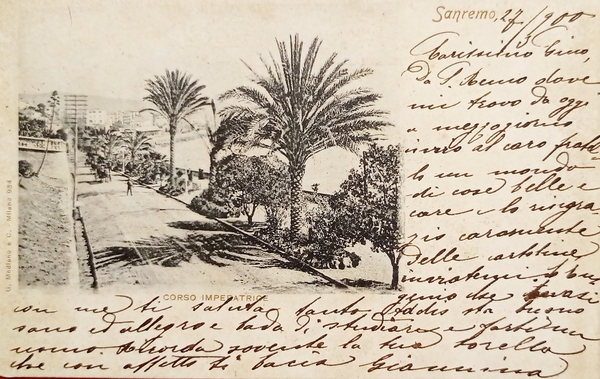 Cartolina - Sanremo - Corso Imperatrice - 1900
