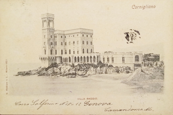Cartolina - Cornigliano - Villa Raggio - 1901