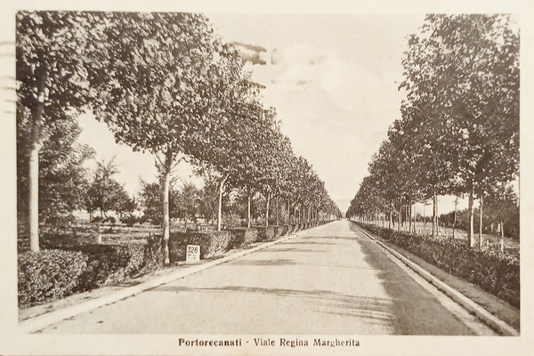 Cartolina - Porto Recanati - Viale Regina Margherita - 1939