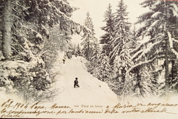 Cartolina - Francia - Caux en Hiver - 1904