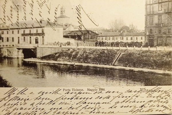 Cartolina Milano - Porta Ticinese - Militari - Maggio 1898 …