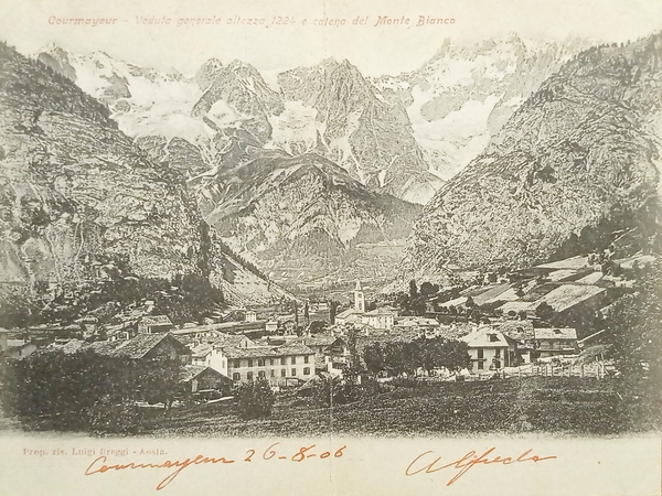 Cartolina - Courmayeur - Veduta Generale altezza e Catena del …