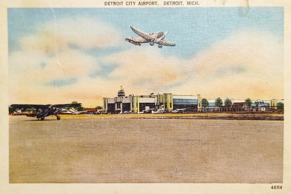 Cartolina - Detroit City Airport - Detroit Michigan - 1967