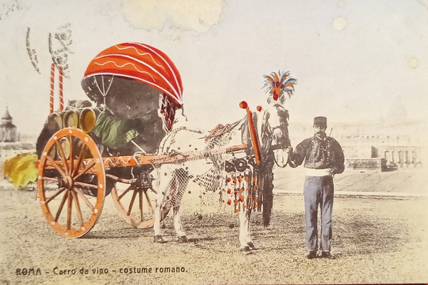 Cartolina - Roma - Carro di Vino - Costume Romano …