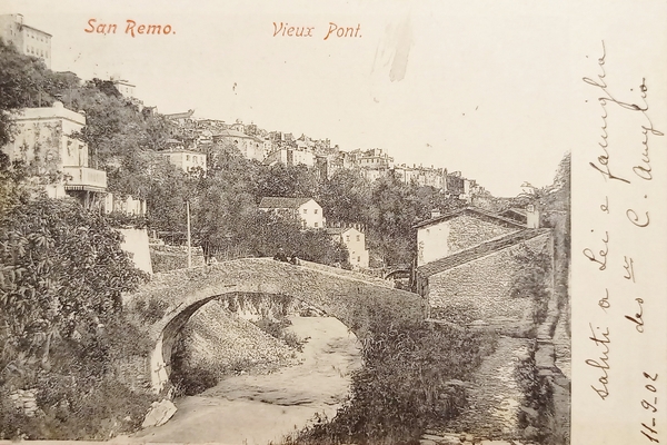 Cartolina - Sanremo - Vieux Pont - 1902