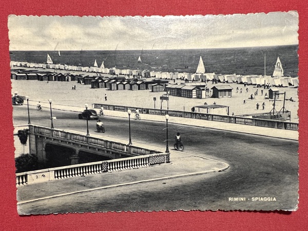Cartolina - Rimini - Spiaggia - 1952