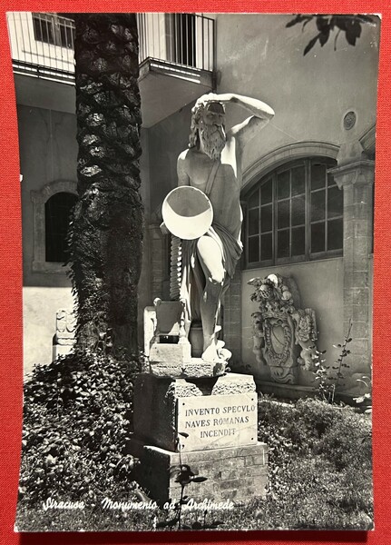 Cartolina - Siracusa - Monumento ad Archimede - 1960