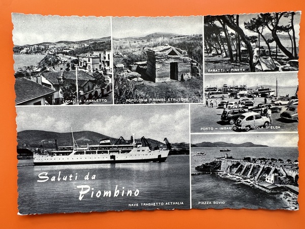Cartolina - Saluti da Piombino ( Livorno ) - Vedute …