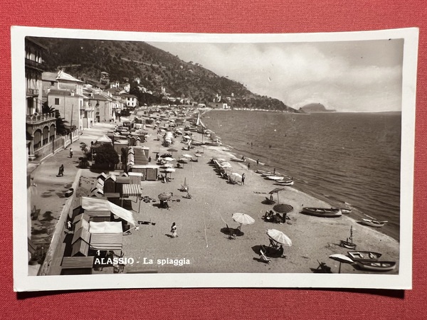 Cartolina - Alassio ( Savona ) - La Spiaggia - …