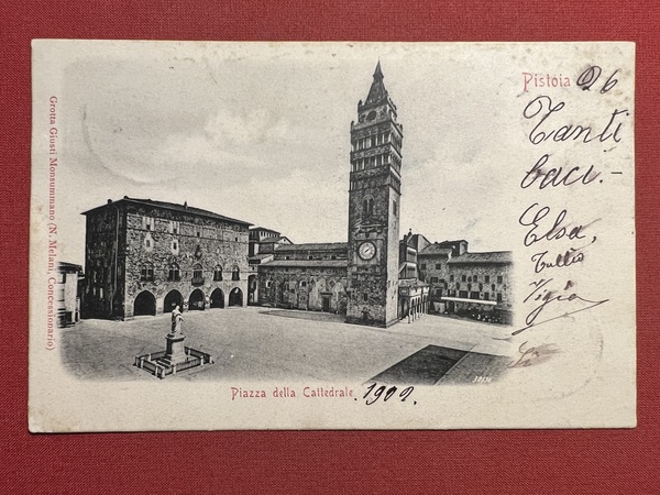 Cartolina - Pistoia - Piazza della Cattedrale - 1902