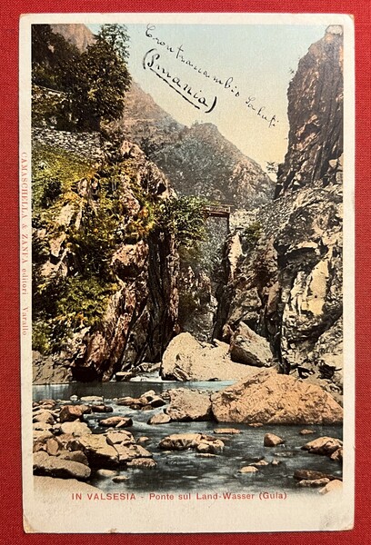 Cartolina - In Valsesia - Ponte sul Land-Wasser ( Gula …