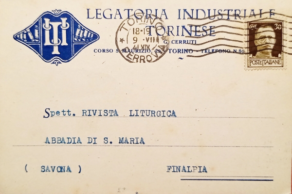 Cartolina Pubblicità - Legatoria Industriale Torinese - 1941