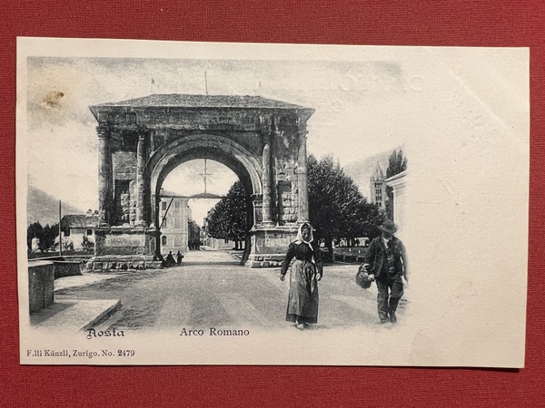 Cartolina - Aosta - Arco Romano - 1900 ca.