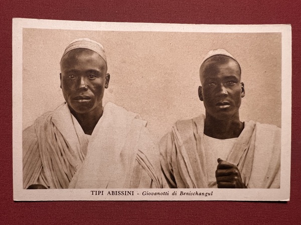 Cartolina - Tipi Abissini - Giovanotti di Benishangul - 1930 …