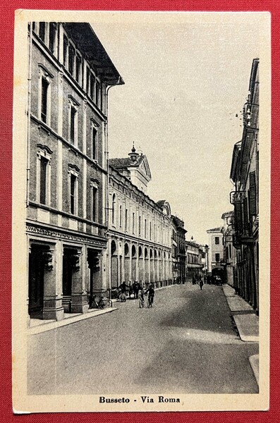 Cartolina - Busseto (Parma) - Via Roma - 1920 ca.