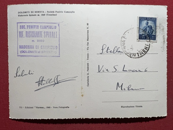 Cartolina - Dolomiti di Brenta ( Trentino ) - Società …