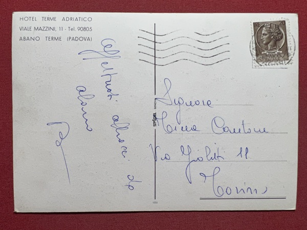 Cartolina - Hotel Terme Adriatico - Viale Mazzini - Abano …