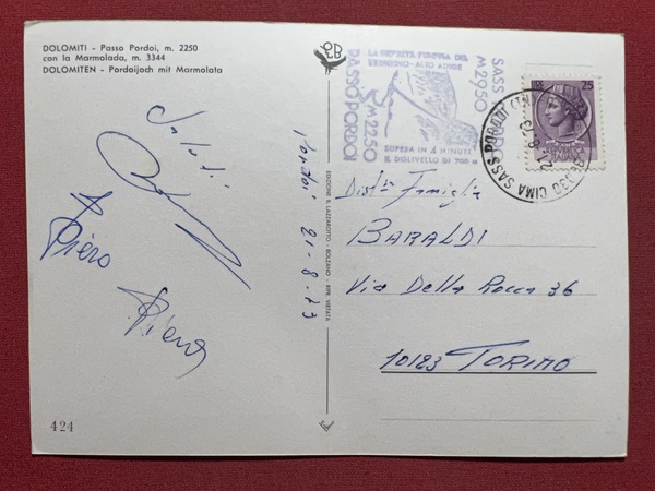 Cartolina - Dolomiti - Passo Pordoi con la Marmolada - …