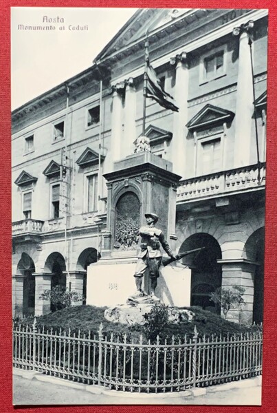 Cartolina - Aosta - Monumento ai Caduti - 1918 ca.