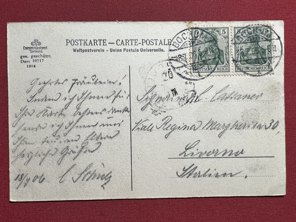 Cartolina - Germania - Bochum - Bahnhofstrasse - 1906