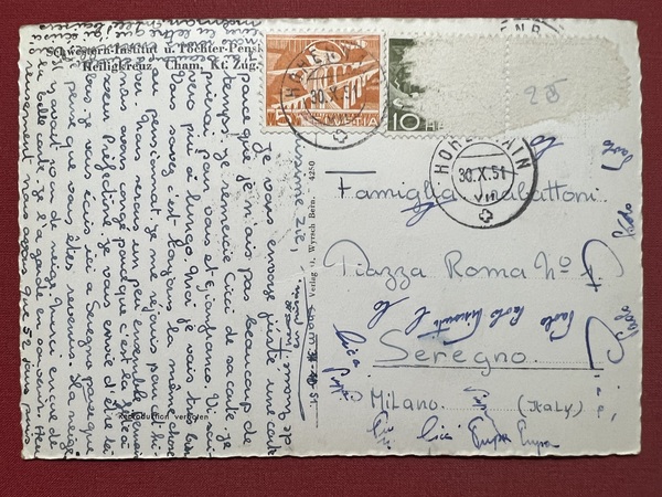 Cartolina - Svizzera - Schwestern Institut und Tochter Pensi - …