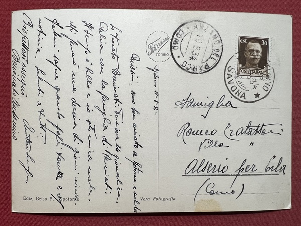 Cartolina - Spotorno (Savona) - Panorama - 1934