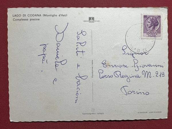 Cartolina - Lago di Codana ( Montiglio d'Asti ) - …