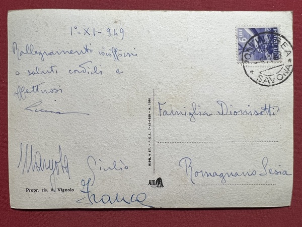 Cartolina - Pontinvrea ( Savona ) - 1949