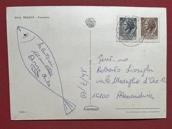 Cartolina - Riva Trigoso ( Genova ) - Panorama - …