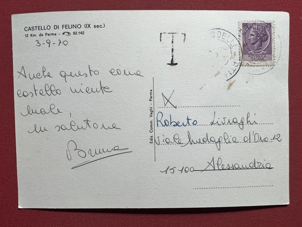 Cartolina - Castello di Felino ( Parma ) - 1970