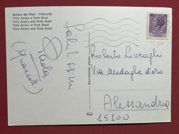 Cartolina - Riviera dei Fiori - Varazze - Villa Araba …