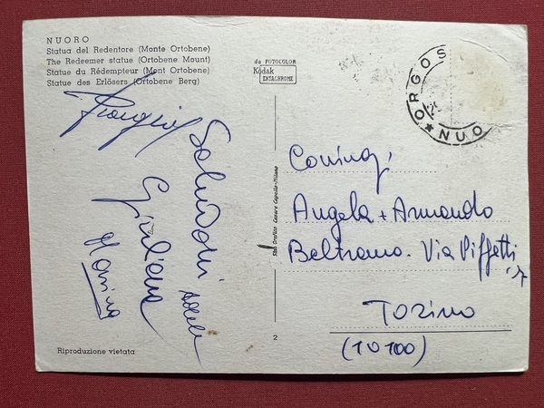 Cartolina - Nuoro - Statua del Redentore ( Monte Ortobene …