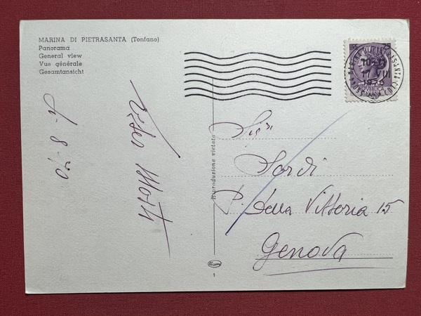 Cartolina - Marina di Pietrasanta ( Lucca ) - Panorama …