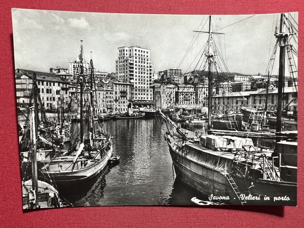 Cartolina - Savona - Velieri in Porto - 1955 ca.