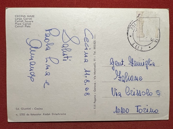 Cartolina - Cecina Mare ( Livorno ) - Largo Cairoli …