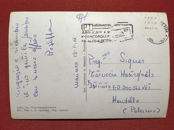 Cartolina - Marineo - Panorama Centrale con la Zona Archeologica …