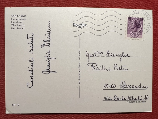 Cartolina - Spotorno ( Savona ) - La Spiaggia - …