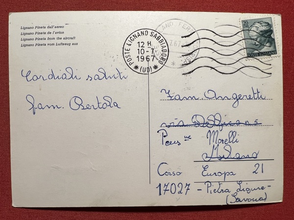 Cartolina - Lignano Pineta ( Udine ) - Veduta dall'Aereo …