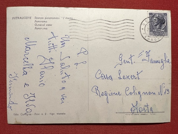 Cartolina Pietra Ligure (Savona) - Riviera delle Palme - Scorcio …